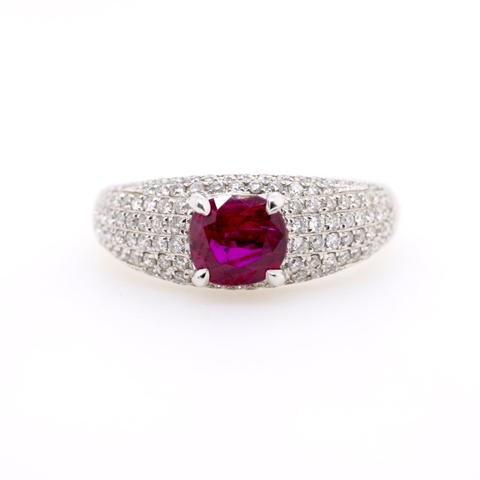 18ct White Gold Ruby and Diamond Ring