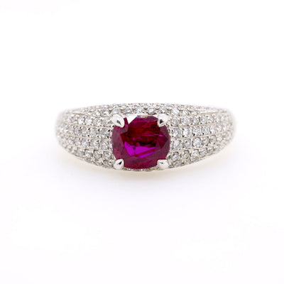 18ct White Gold Ruby and Diamond Ring