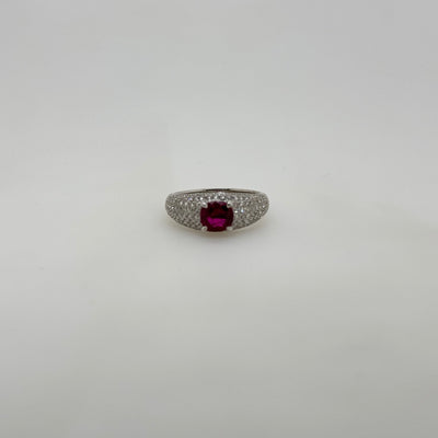 18ct White Gold Ruby and Diamond Ring