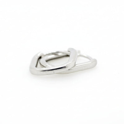 9ct White Gold Rectangular Huggie Earrings