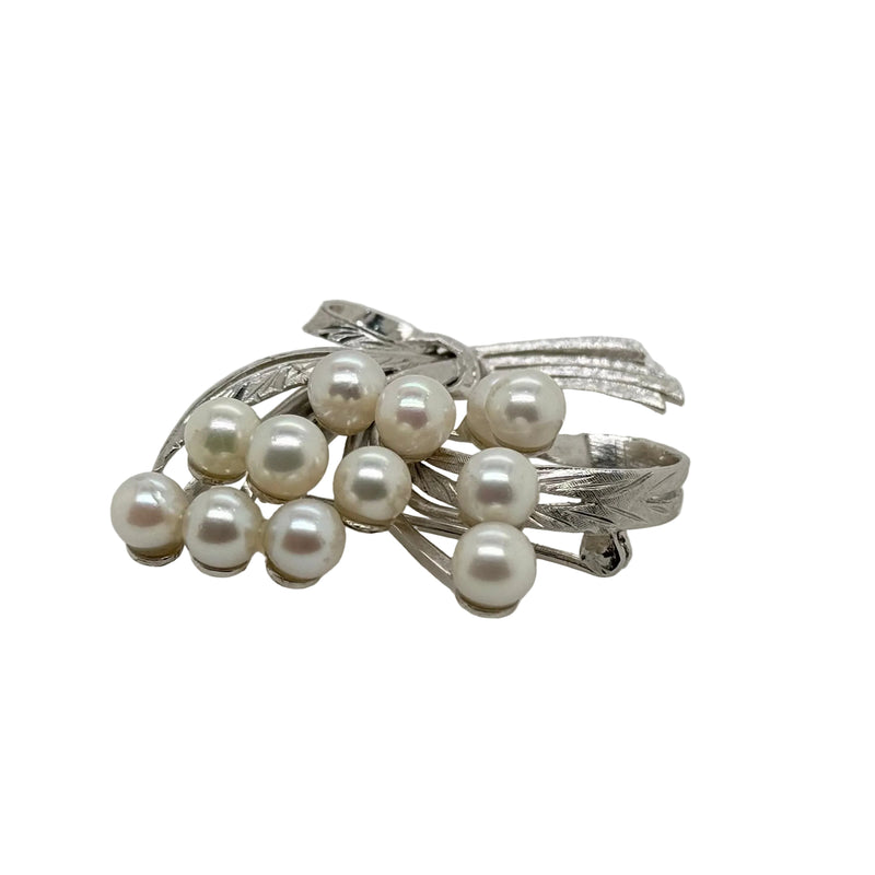 Sterling Silver Bouquet Pearl Brooch