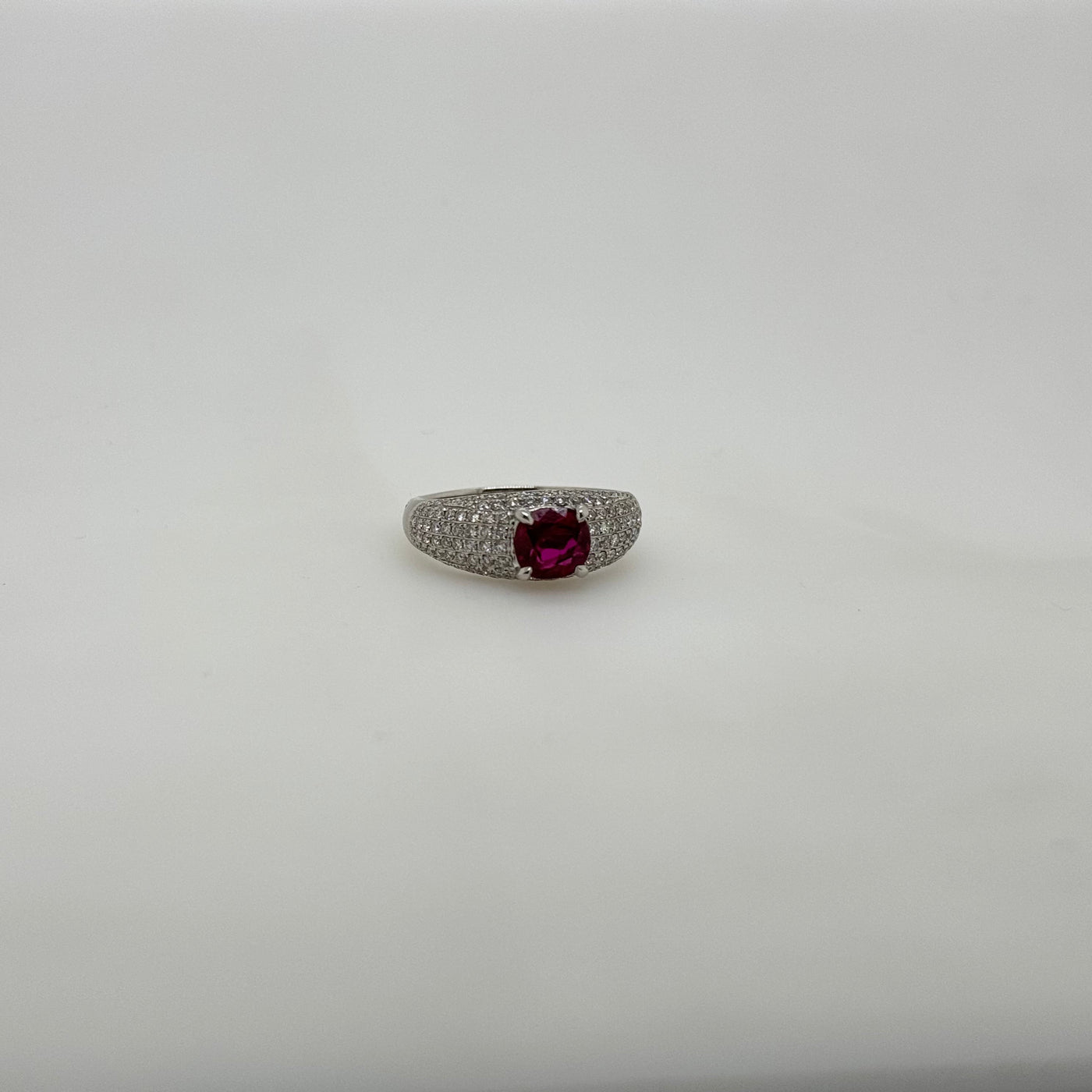 18ct White Gold Ruby and Diamond Ring