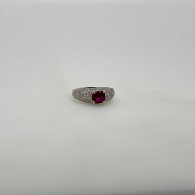 18ct White Gold Ruby and Diamond Ring