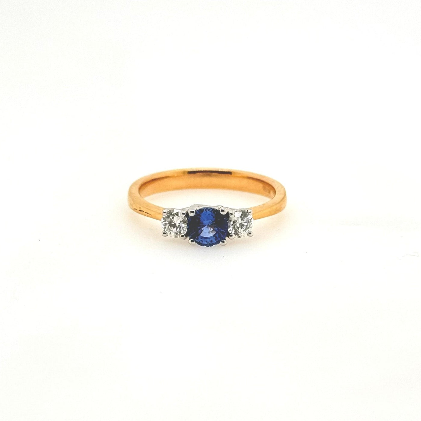 18ct Rose and White Gold Ceylonese Sapphire and Argyle Diamond Ring