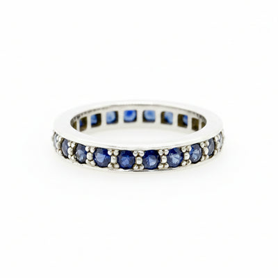 Sterling Silver Grade 1 Australian Sapphire Full Eternity Ring