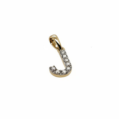 18ct Yellow Gold and Diamond Initial "J" Pendant