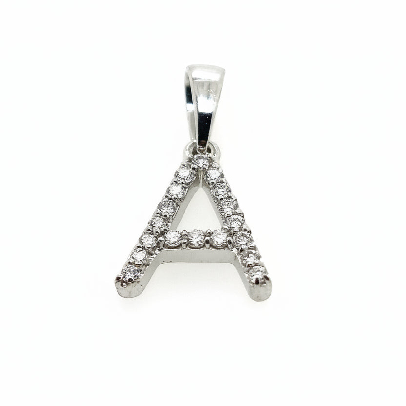 18ct White Gold and Diamond Initial "A" Pendant