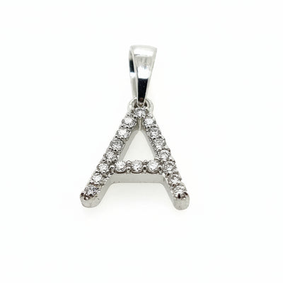 18ct White Gold and Diamond Initial "A" Pendant
