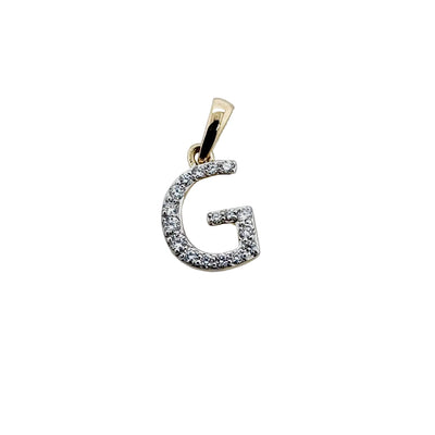 18ct Yellow Gold and Diamond Initial "G" Pendant