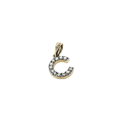 18ct Yellow Gold and Diamond Small Intial "C" Pendant