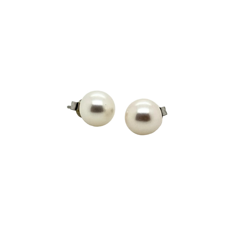 18ct White Gold White South Sea Pearl Stud Earrings