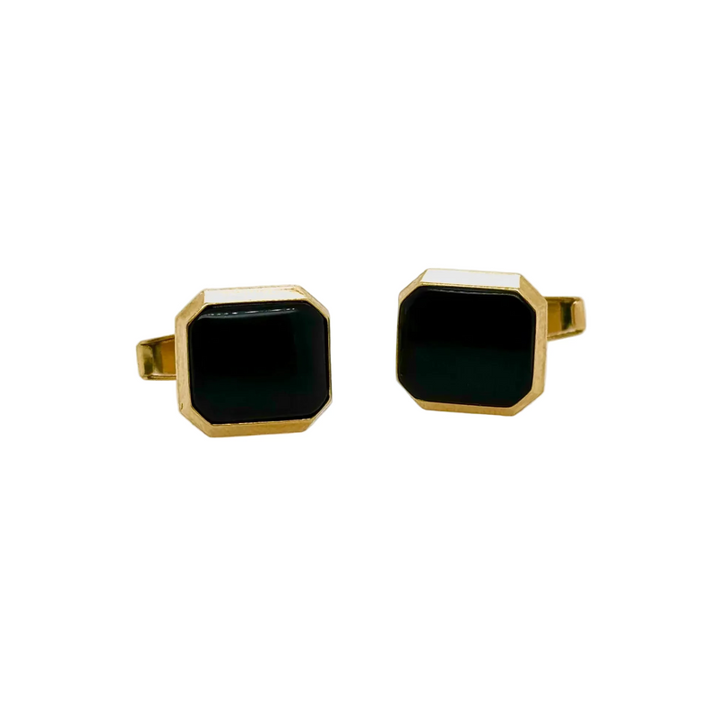 18ct Yellow Gold Black Onyx Cufflinks