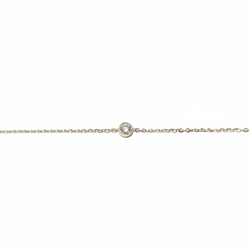 18ct Yellow Gold Fine and Single Bezel Set Diamond Bracelet