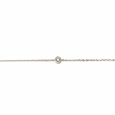 18ct Yellow Gold Fine and Single Bezel Set Diamond Bracelet