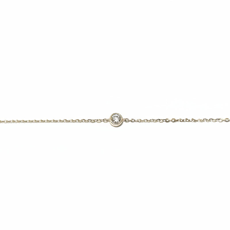18ct Yellow Gold Fine and Single Bezel Set Diamond Bracelet