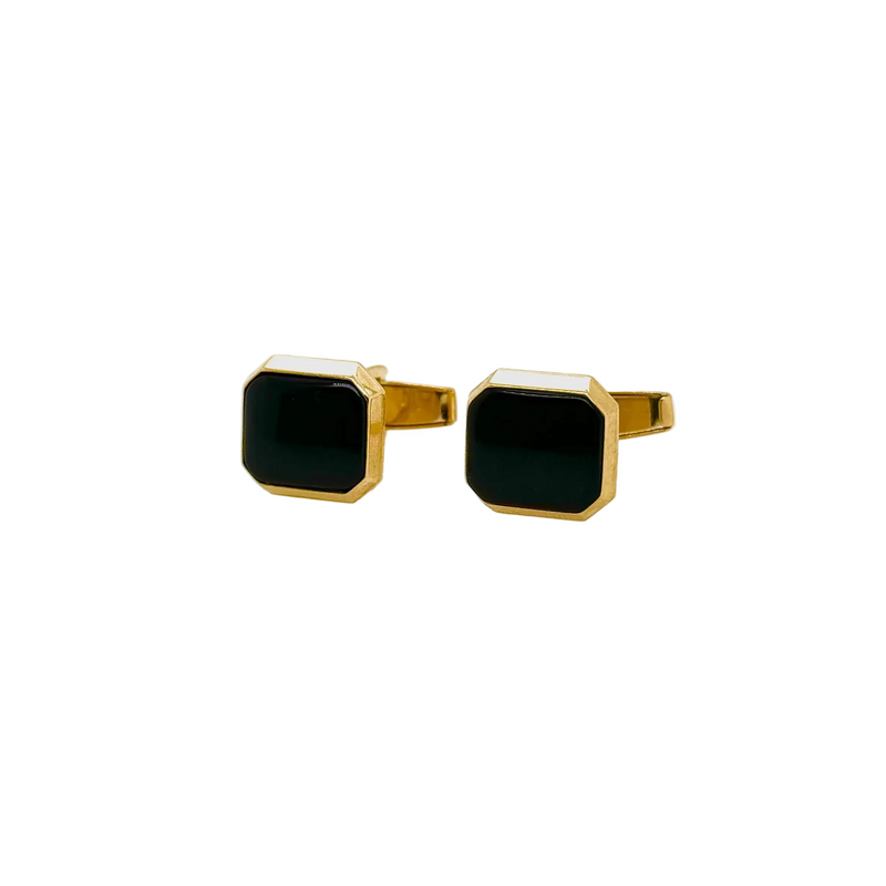 18ct Yellow Gold Black Onyx Cufflinks