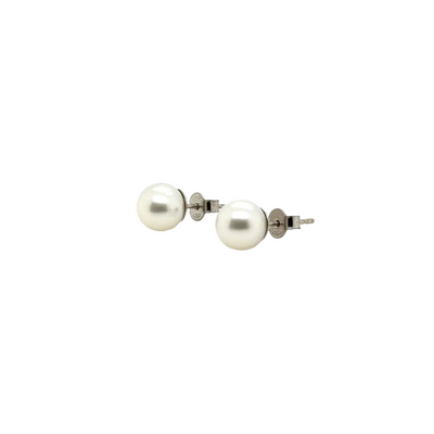 18ct White Gold White South Sea Pearl Stud Earrings