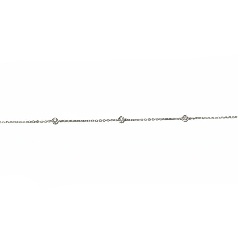 18ct White Gold Fine Diamond Bracelet