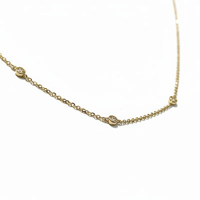 18ct Yellow Gold Fine Diamond Necklace