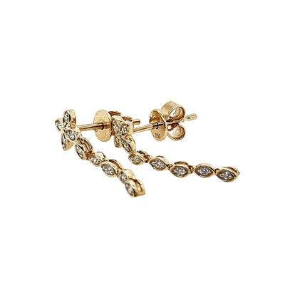 18ct Yellow Gold Diamond Drop Earrings