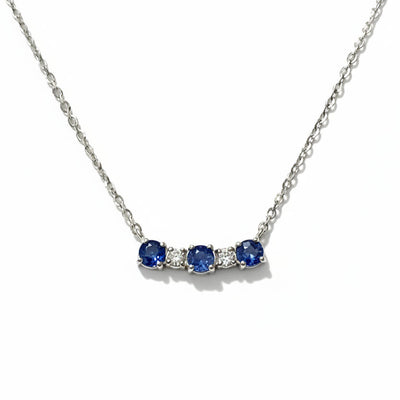 18ct White gold Fine Sapphire and Diamond Necklet