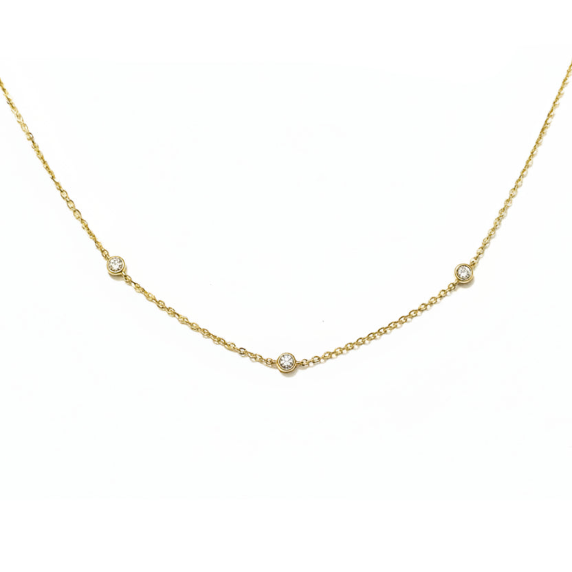 18ct Yellow Gold Fine Diamond Necklace