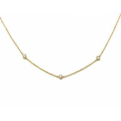 18ct Yellow Gold Fine Diamond Necklace