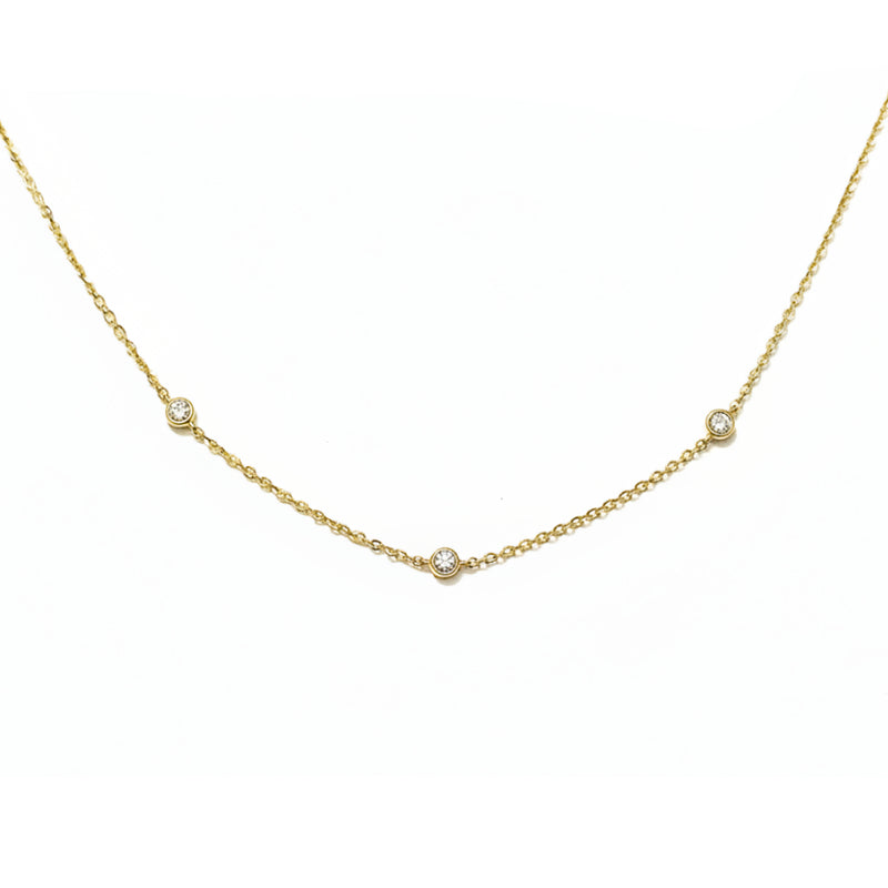 18ct Yellow Gold Fine Diamond Necklace