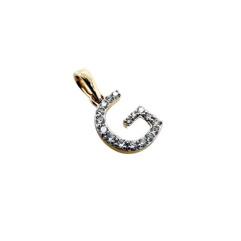 18ct Yellow Gold and Diamond Initial "G" Pendant