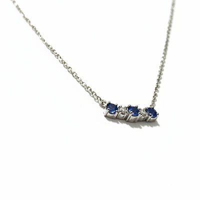 18ct White gold Fine Sapphire and Diamond Necklet