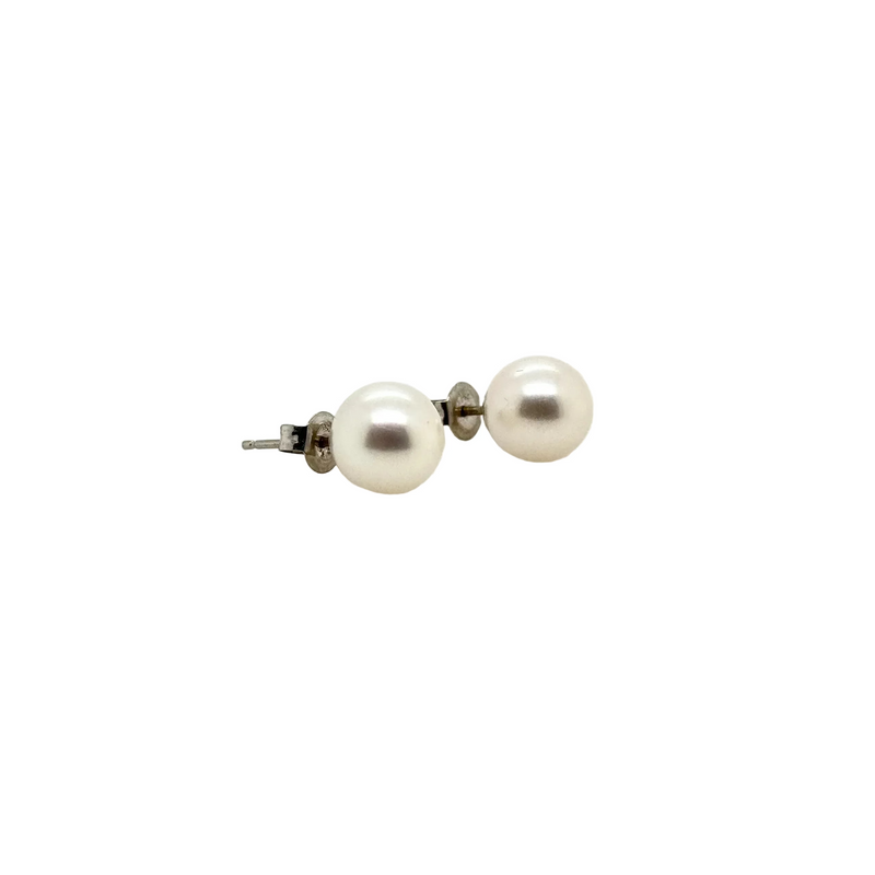 18ct White Gold White South Sea Pearl Stud Earrings