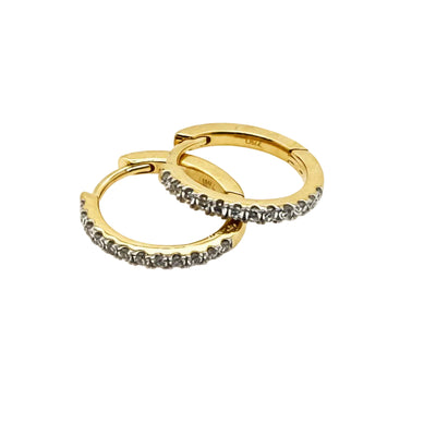 18ct Yellow Gold Diamond Huggies