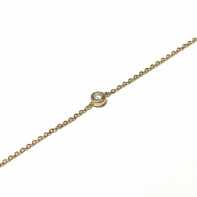 18ct Yellow Gold Fine and Single Bezel Set Diamond Bracelet