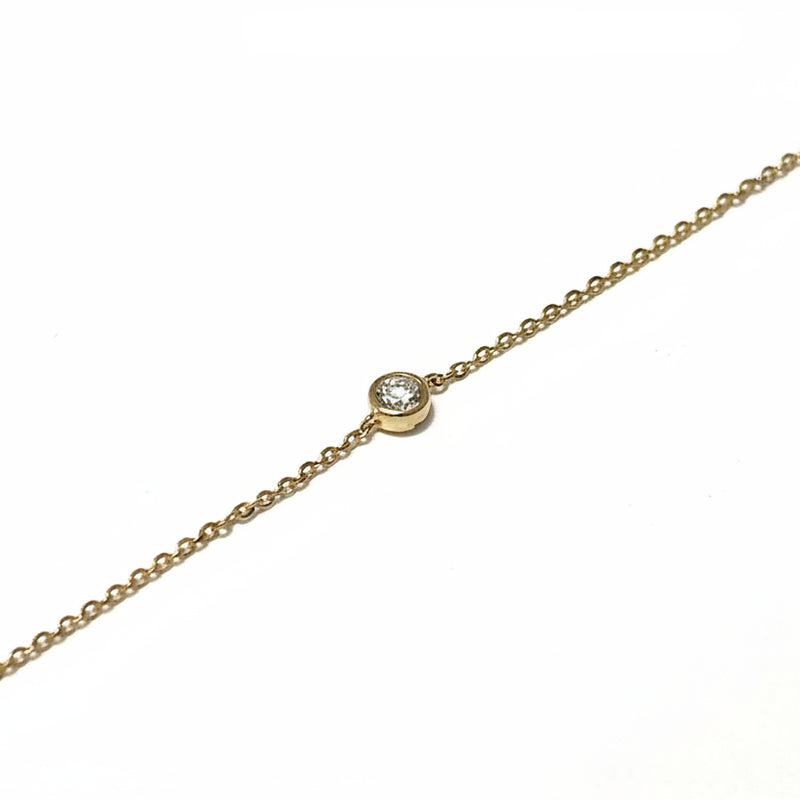 18ct Yellow Gold Fine and Single Bezel Set Diamond Bracelet