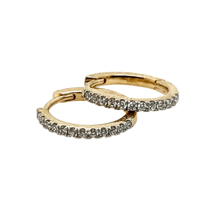 18ct Yellow Gold Diamond Huggies