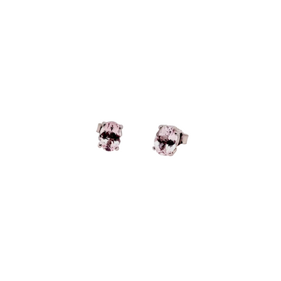 18ct White Gold Oval Morganite Stud Earrings