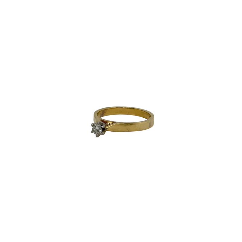 18ct Yellow Gold Solitaire Diamond Ring