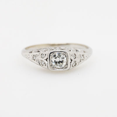 18ct White Gold Solitaire Diamond Ring