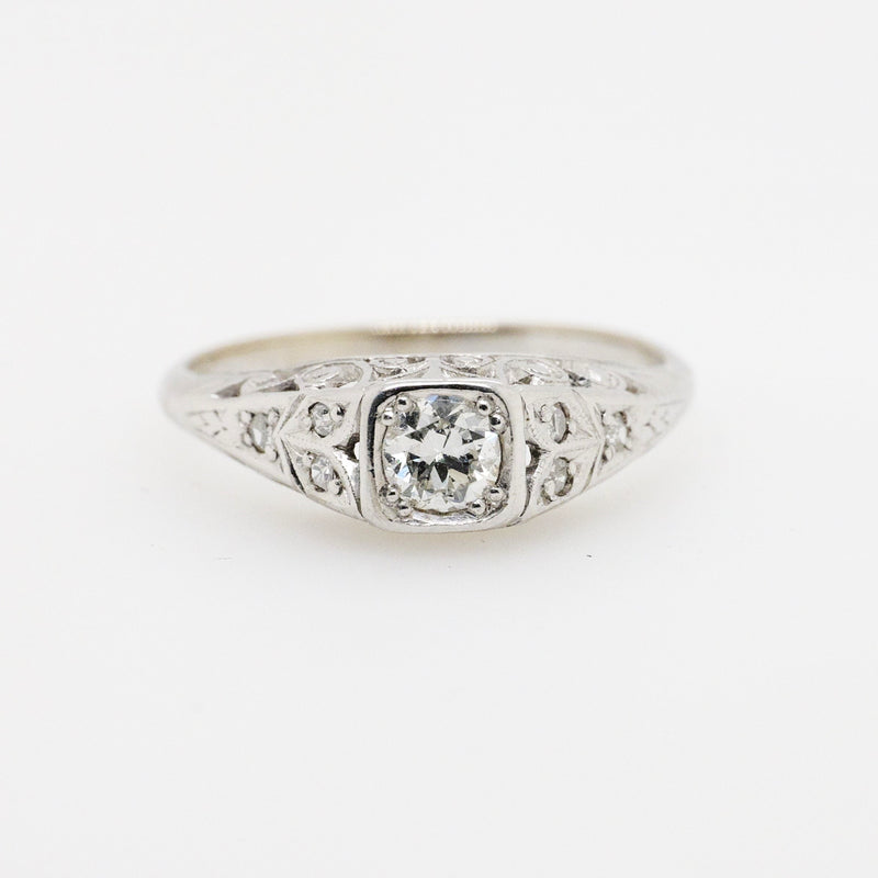 18ct White Gold Solitaire Diamond Ring
