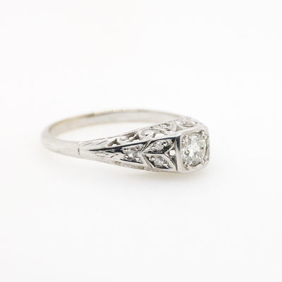 18ct White Gold Solitaire Diamond Ring