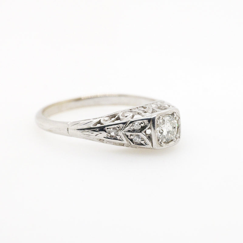 18ct White Gold Solitaire Diamond Ring