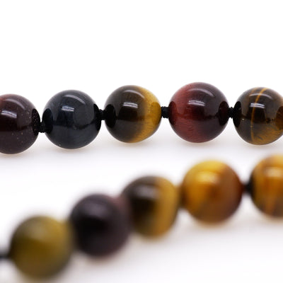 Natural Stone Bracelet Tigers Eye 10mm Round with Magnetic Clasp