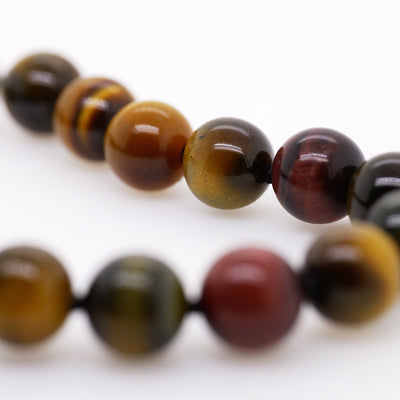 Natural Stone Bracelet Tigers Eye 10mm Round with Magnetic Clasp