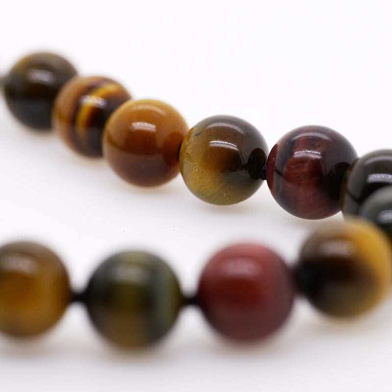 Natural Stone Bracelet Tigers Eye 10mm Round with Magnetic Clasp