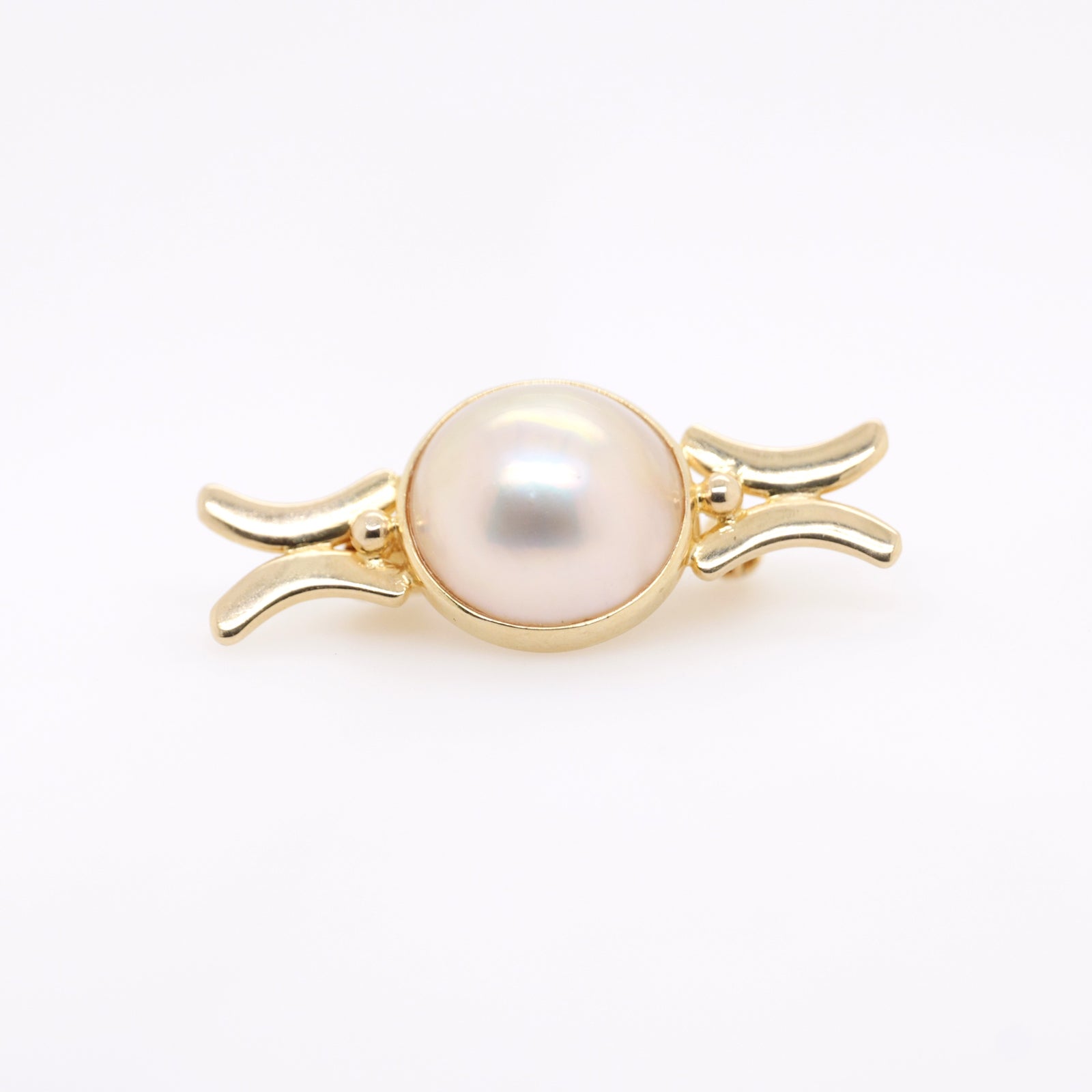 14ct Yellow Gold Mabe Pearl Brooch