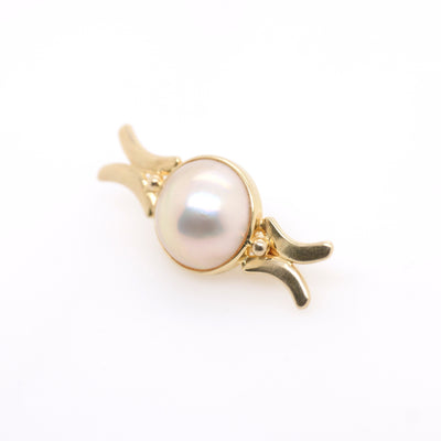 14ct Yellow Gold Mabe Pearl Brooch
