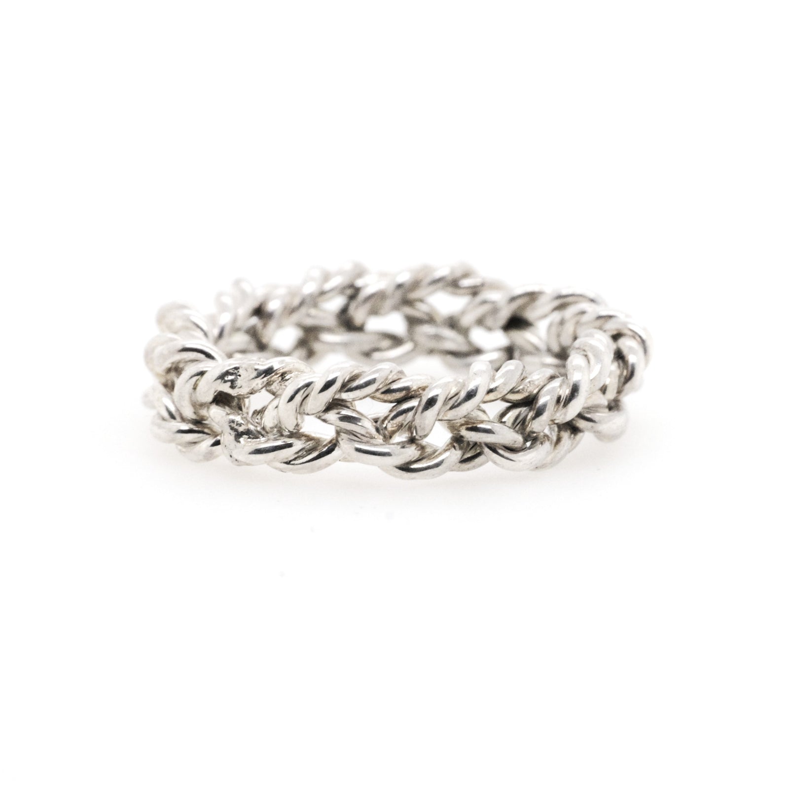 Handmade Sterling Silver Twisted Textured Band