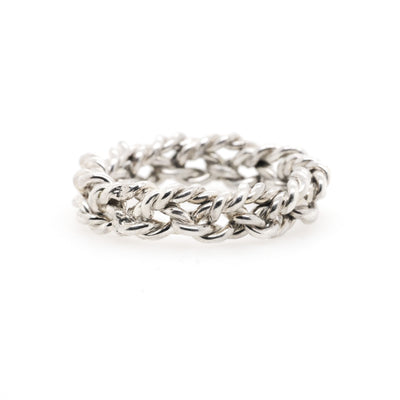 Handmade Sterling Silver Twisted Textured Band
