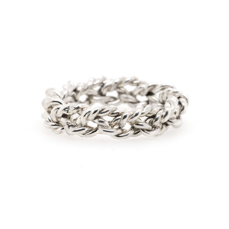 Handmade Sterling Silver Twisted Textured Band