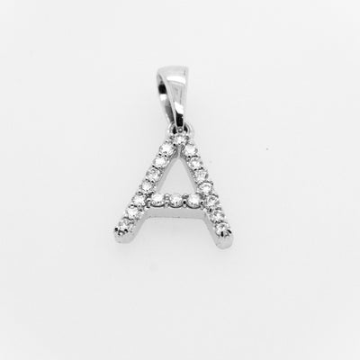 18ct White Gold and Diamond Initial "A" Pendant